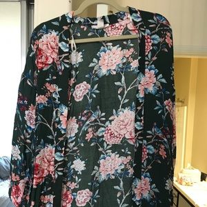 Floral kimono cardigan S